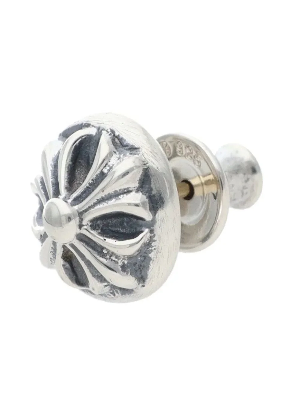 Chrome Hearts Stud Crsbll Cross Ball Silver Earrings